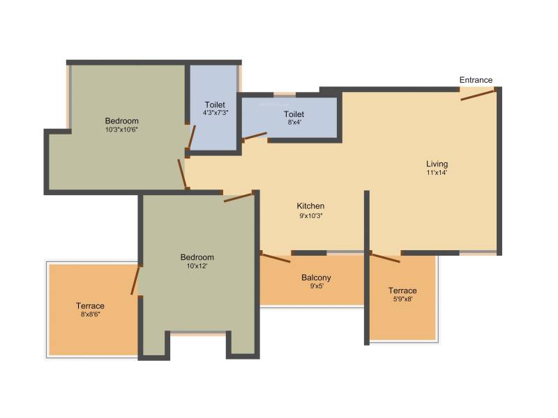 Shree Dang Ikon Phase 1 (2BHK+2T (568 sq ft) 568 sq ft)