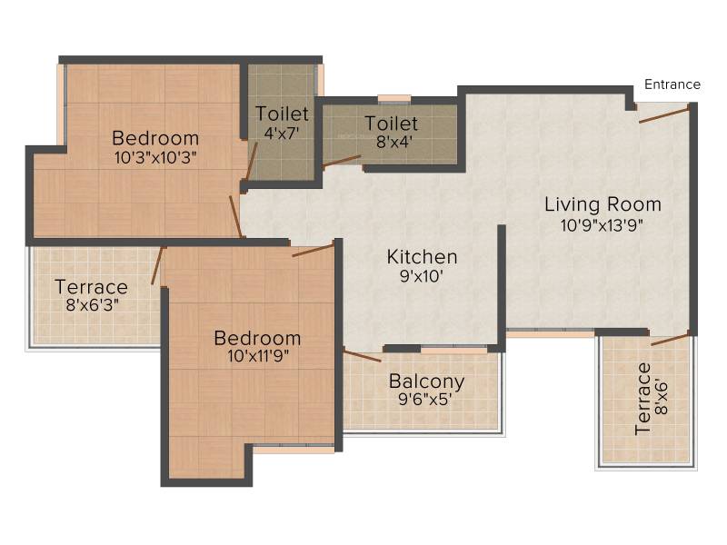 Shree Dang Ikon Phase 1 (2BHK+2T (505 sq ft) 505 sq ft)