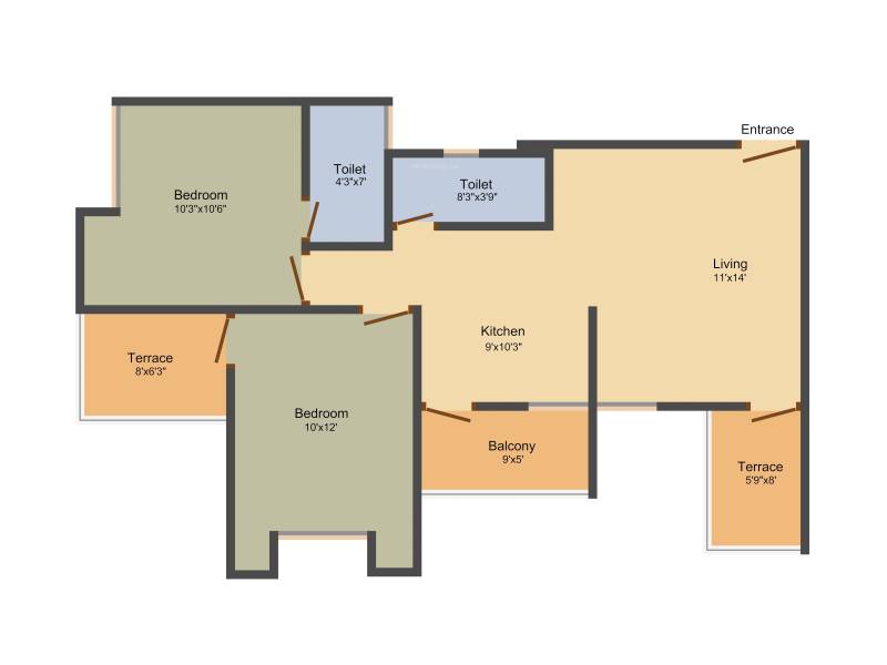 Shree Dang Ikon Phase 1 (2BHK+2T (546 sq ft) 546 sq ft)