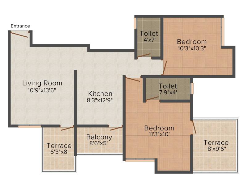 Shree Dang Ikon Phase 1 (2BHK+2T (506 sq ft) 506 sq ft)