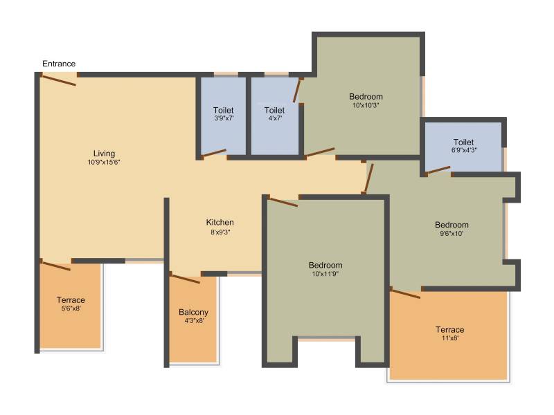 Shree Dang Ikon Phase 1 (3BHK+3T (670 sq ft) 670 sq ft)
