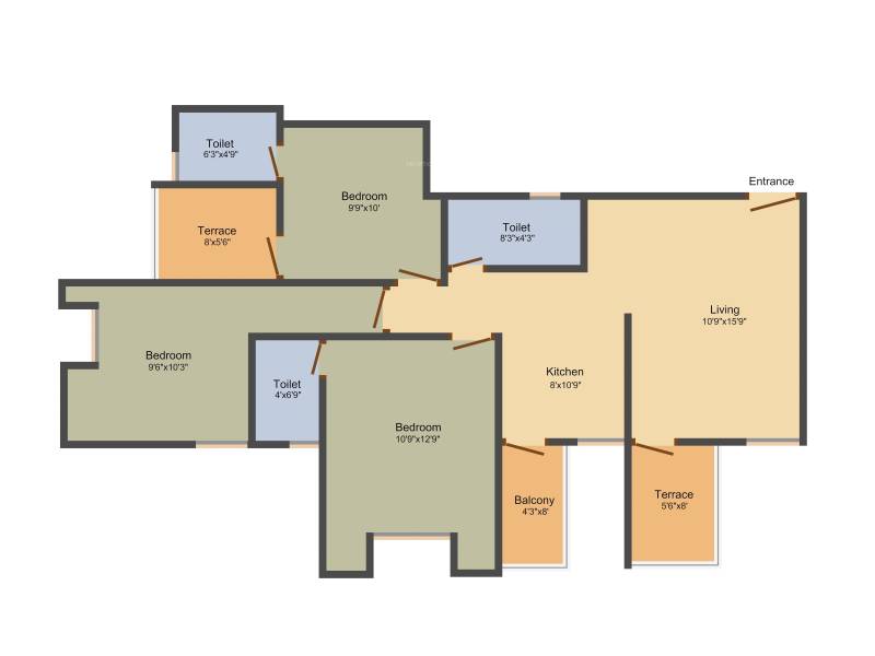 Shree Dang Ikon Phase 1 (3BHK+3T (671 sq ft) 671 sq ft)