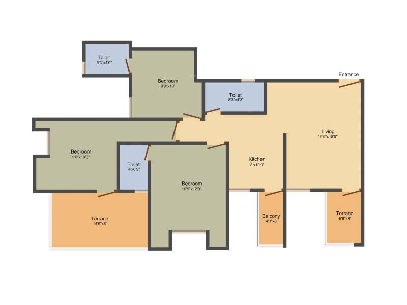 Shree Dang Ikon Phase 1 (3BHK+3T (686 sq ft) 686 sq ft)