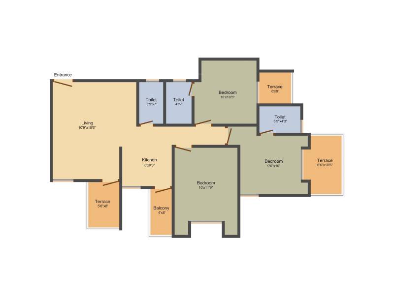 Shree Dang Ikon Phase 1 (3BHK+3T (684 sq ft) 684 sq ft)