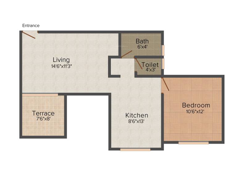 Keystone Hills (1BHK+1T (683 sq ft) 683 sq ft)