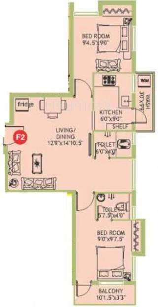 Nagappa Subakeerthana (2BHK+2T (798 sq ft) 798 sq ft)