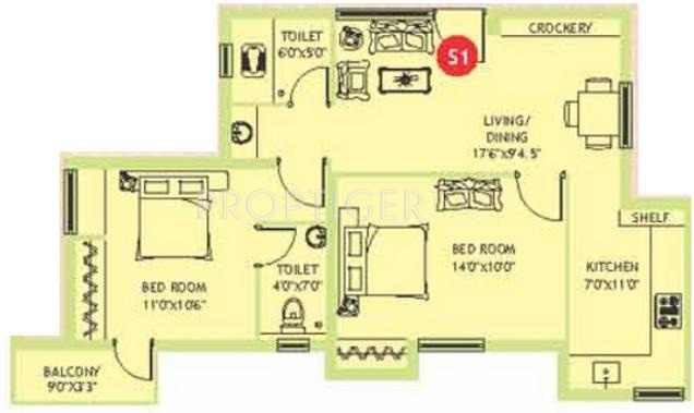 Nagappa Subakeerthana (2BHK+2T (913 sq ft) 913 sq ft)