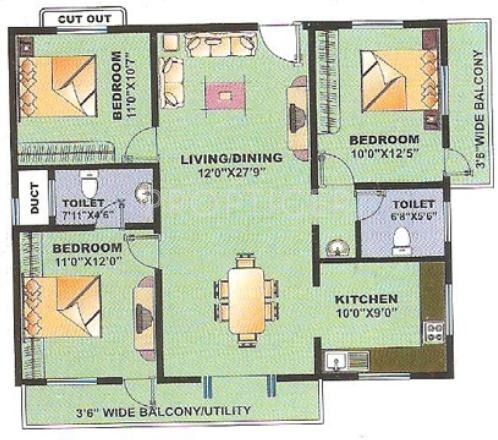SLV Enclave (3BHK+2T (1,365 sq ft) 1365 sq ft)