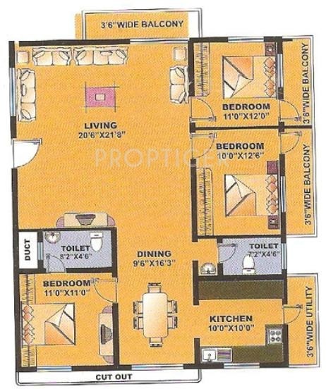 SLV Enclave (3BHK+2T (1,727 sq ft) 1727 sq ft)