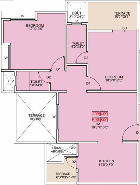 Pragati Royal Serene Phase I (2BHK+2T (524.96 sq ft) 524.96 sq ft)