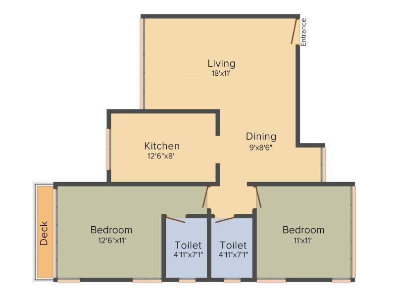 Spark Desai Harmony (2BHK+2T (816.33 sq ft) 816.33 sq ft)