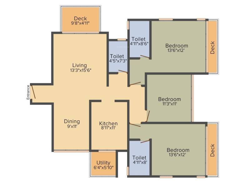Spark Desai Harmony (3BHK+3T (1,312.66 sq ft) 1312.66 sq ft)