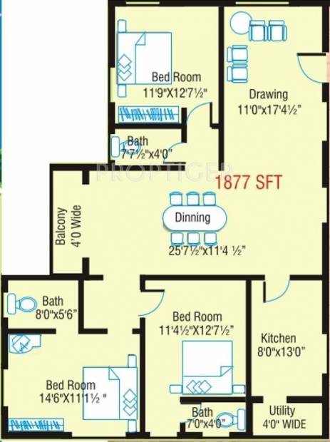 Devansh Dev Manor (3BHK+3T (1,877 sq ft) 1877 sq ft)