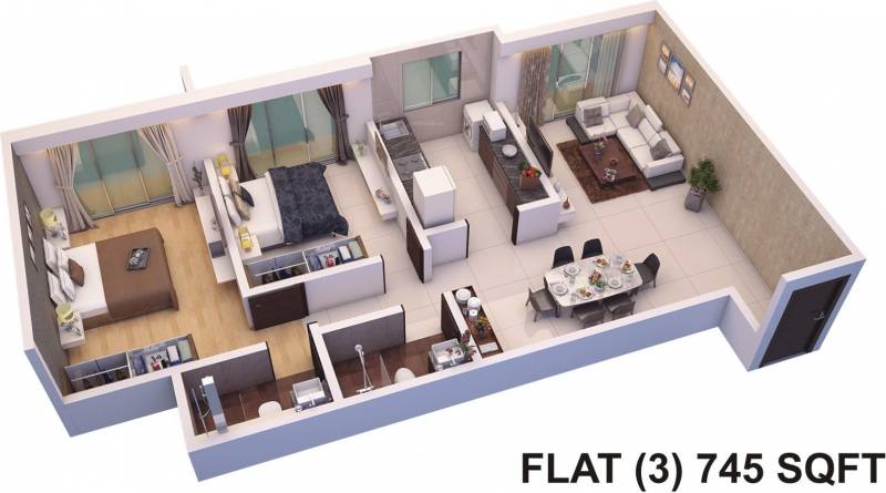 Reliance Tilak Nagar Nisarg Co Op Hsg Soc Ltd (2BHK+2T (745 sq ft) 745 sq ft)