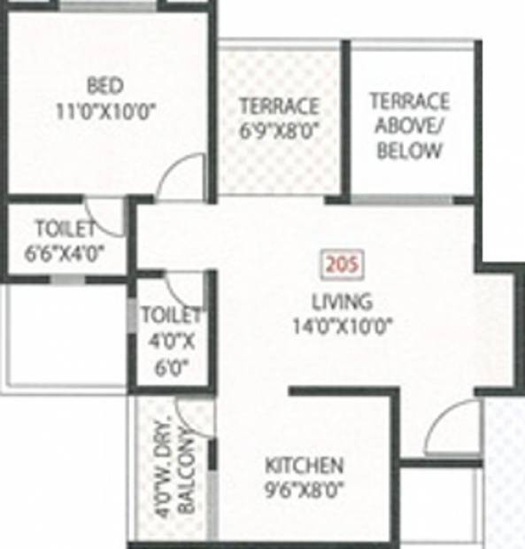Gawade Emerald PH IV (1BHK+2T (375.98 sq ft) 375.98 sq ft)
