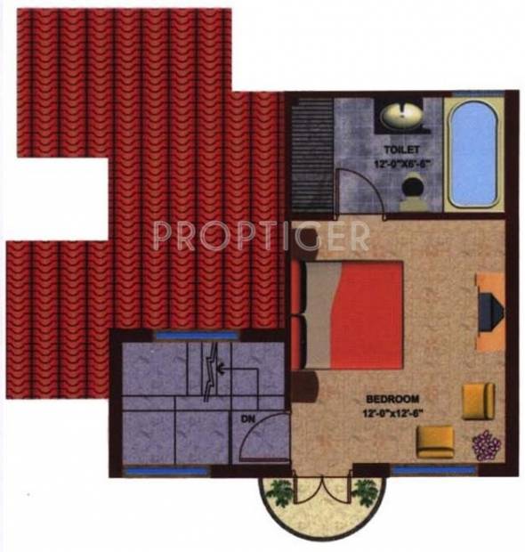 Shreya Developwell Machaan Floor Plan (1BHK+1T)
