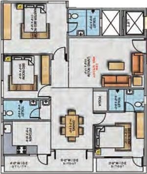 LVS Excellency (3BHK+3T (1,590 sq ft) 1590 sq ft)