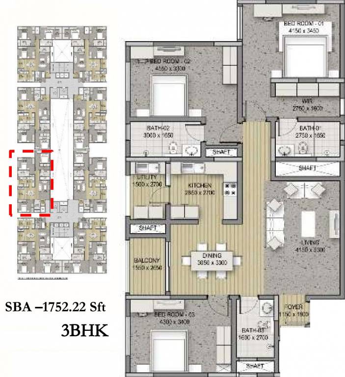 Sobha HRC Pristine (3BHK+3T (1,751.93 sq ft) 1751.93 sq ft) Sobha HRC Pristine (3BHK+3T (1,751.93 sq ft) 1751.93 sq ft)