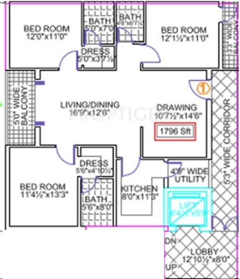Legend Legend Happy Nest (3BHK+3T (1,796 sq ft) 1796 sq ft)