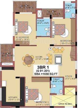  Collindalez (3BHK+3T (1,658 sq ft) 1658 sq ft)