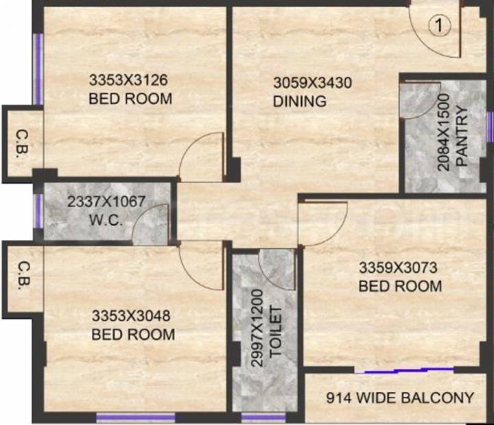 Realtech Rajotto (3BHK+2T (929 sq ft) 929 sq ft)