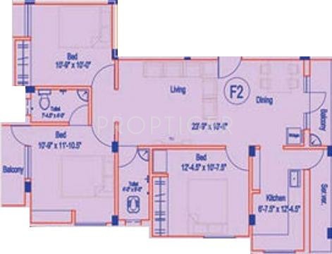 Strinivas Sruthi Vaikunth (3BHK+3T (1,284 sq ft) 1284 sq ft)