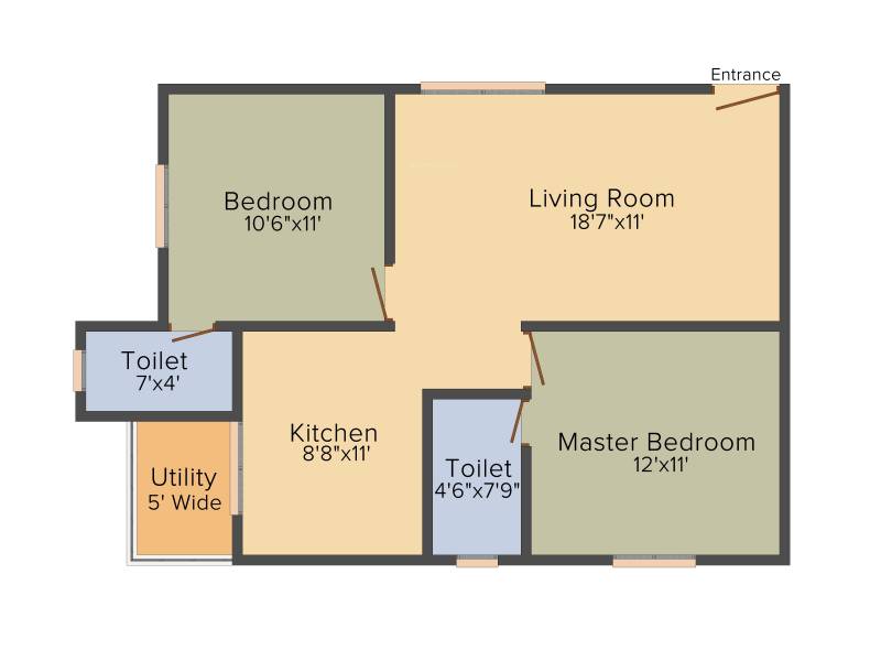 DS Sky Classic (2BHK+2T (965 sq ft) 965 sq ft)