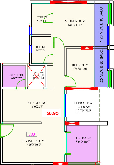 Smile Kaizen (2BHK+2T (634.53 sq ft) 634.53 sq ft)