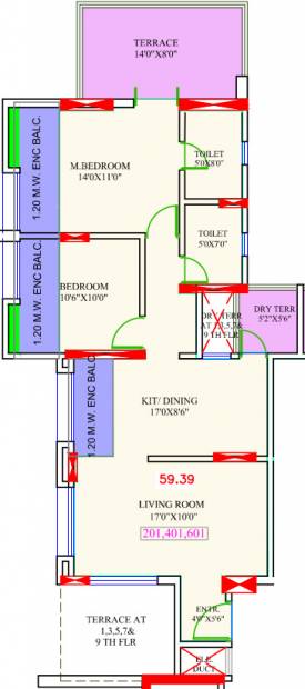 Smile Kaizen (2BHK+2T (639.27 sq ft) 639.27 sq ft)