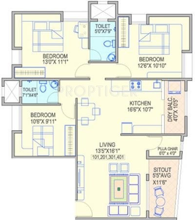 Gokhale Chaitanya (3BHK+2T (1,253 sq ft) Pooja Room 1253 sq ft) Gokhale Chaitanya (3BHK+2T (1,253 sq ft) Pooja Room 1253 sq ft)