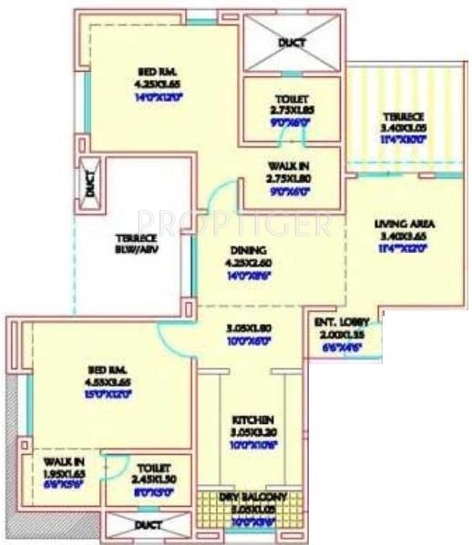 Pandit Neelakunj (2BHK+2T (1,447 sq ft) 1447 sq ft)