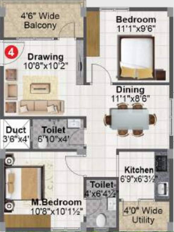 Maram RP Homes (2BHK+2T (908.95 sq ft) 908.95 sq ft) Maram RP Homes (2BHK+2T (908.95 sq ft) 908.95 sq ft)