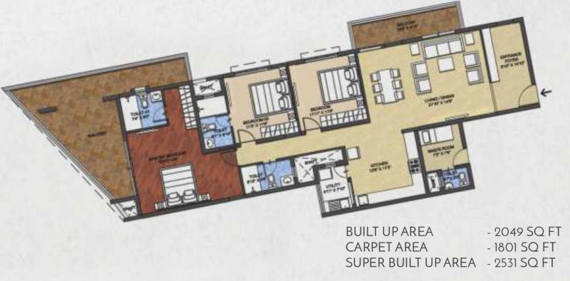 Bhandari Verve On The Curve (3BHK+3T (2,531 sq ft) + Servant Room 2531 sq ft)