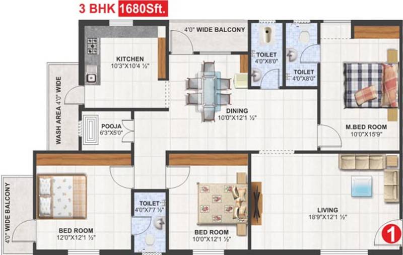 Utkarsha Abodes (3BHK+3T (1,680 sq ft) + Pooja Room 1680 sq ft)