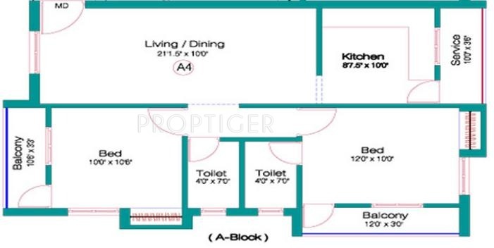 Alankar Jagajeevan (2BHK+2T (969 sq ft) 969 sq ft)