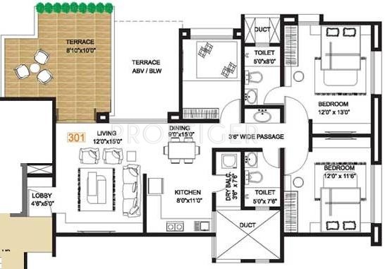 Pandit Vrundavan (3BHK+2T (1,425 sq ft) 1425 sq ft)