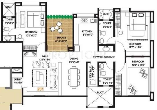 Pandit Vrundavan (3BHK+3T (1,552 sq ft) 1552 sq ft)
