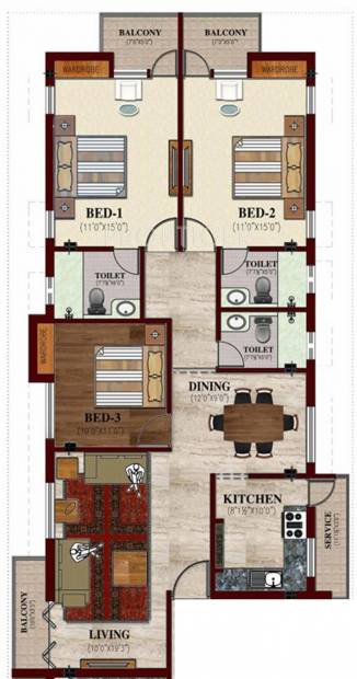 Propshell Havana (3BHK+3T (1,674 sq ft) 1674 sq ft)