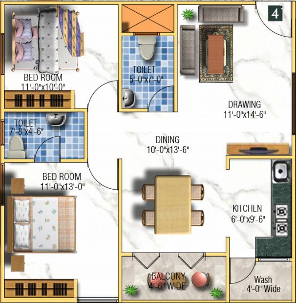 Sowbagya Sai Sowbagya (2BHK+2T (1,079 sq ft) 1079 sq ft)