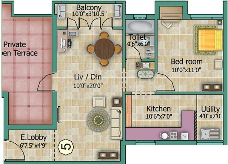Marutham Marutham Gateway (1BHK+1T (794 sq ft) 794 sq ft)
