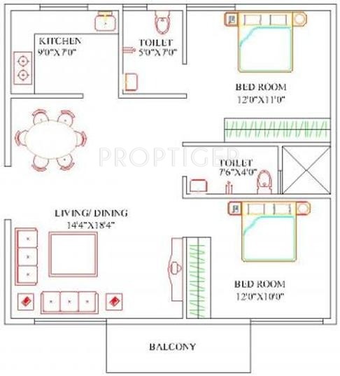 Aryan Build Estates Pvt Ltd Moon Stone (2BHK+2T (945 sq ft) 945 sq ft)