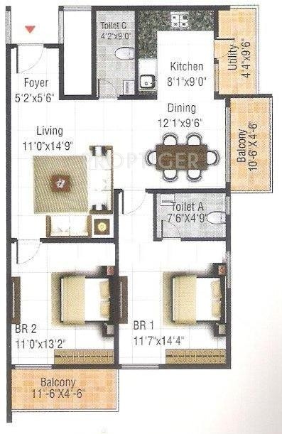 RRR Elite Belathur (2BHK+2T (1,153 sq ft) 1153 sq ft)