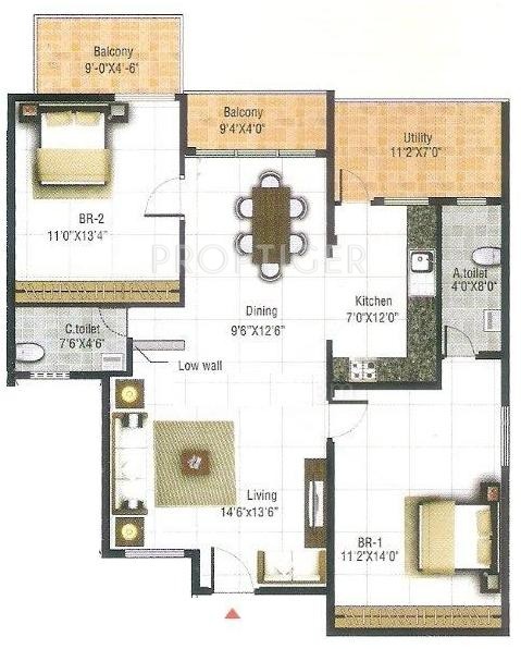 RRR Elite Belathur (2BHK+2T (1,224 sq ft) 1224 sq ft)