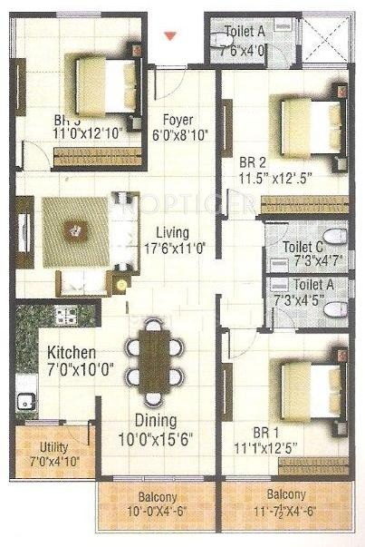 RRR Elite Belathur (3BHK+3T (1,471 sq ft) 1471 sq ft)