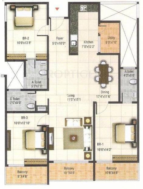 RRR Elite Belathur (3BHK+3T (1,545 sq ft) 1545 sq ft)
