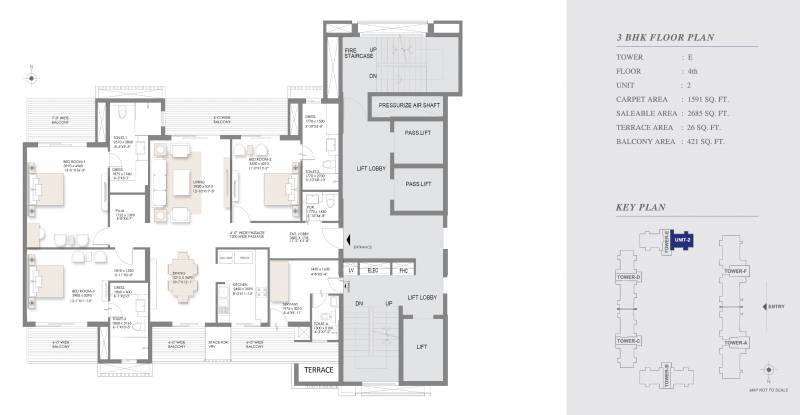 Suncity Platinum Towers (3BHK+4T (2,685 sq ft) + Servant Room 2685 sq ft)