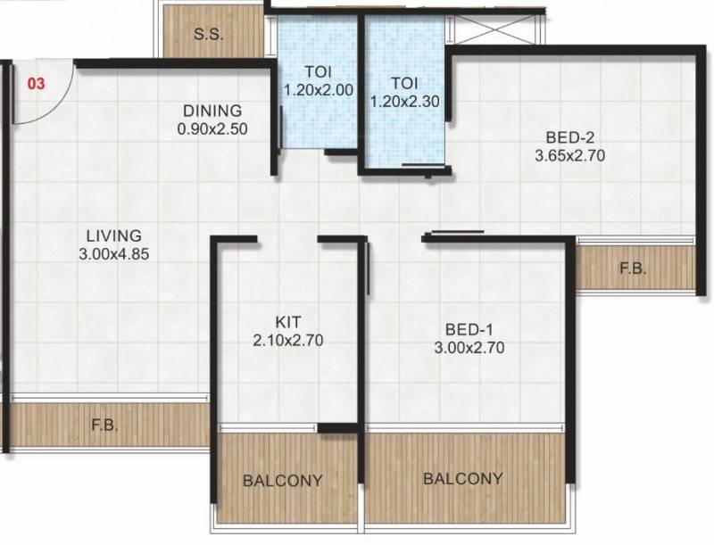 Aariant Emerald Prime (2BHK+2T (676 sq ft) 676 sq ft)