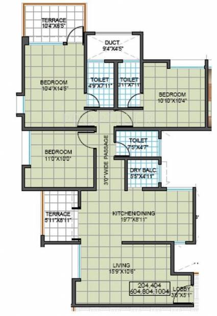 Bandal Orvi D Building (3BHK+3T (1,401 sq ft) 1401 sq ft)