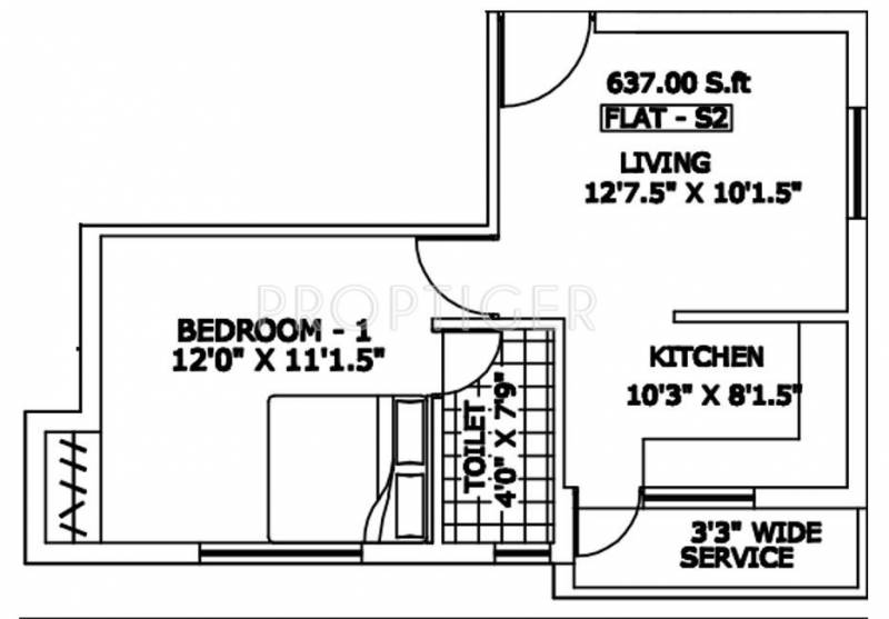 CC Senthilnathan Arcade (1BHK+1T (637 sq ft) 637 sq ft)