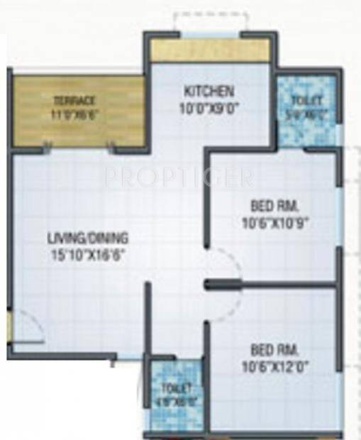 Jay Aditya Tower (2BHK+2T (1,050 sq ft) 1050 sq ft)